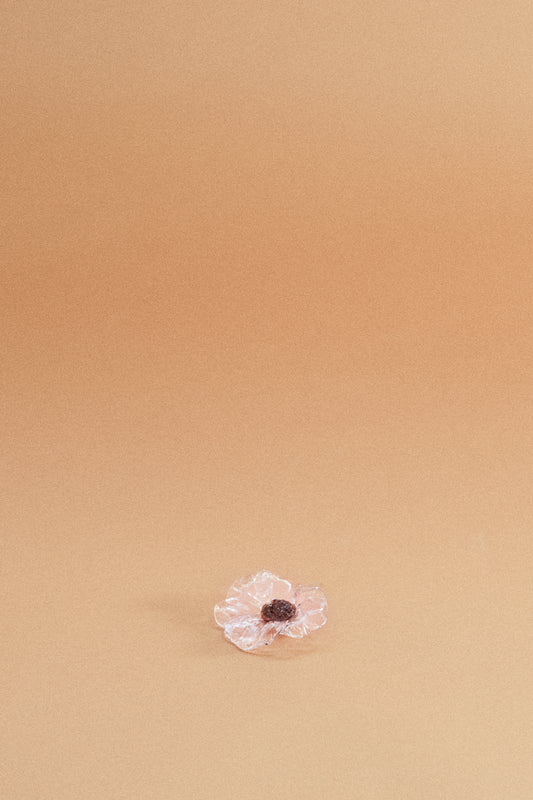 Broche Amapola Rosa Traslúcido
